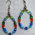 Small Crystal Cube Hoop Earrings